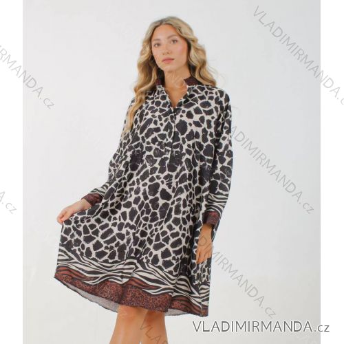 Šaty dlouhé dlouhý rukáv dámské (S/M ONE SIZE) ITALSKÁ MÓDA IMM22EL4237
