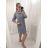 Leinenhemdkleid Kurzarm Damen (S / M ONE SIZE) ITALIAN FASHION IM722110