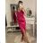 Elegantes Damen-Abendkleid mit Trägern (S/M ONE SIZE) ITALIAN FASHION IM322MONICA -   hellrosa,   S/M