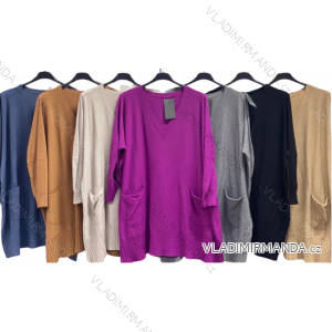 Schmaler Langarm-Pullover für Damen in großen Größen (3XL/4XL ONE SIZE) ITALIAN FASHION IMC22584