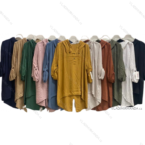 Langarm-Tunika-Hemd für Damen (M/L ONE SIZE) ITALIAN FASHION IMC22616