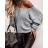 Damen-Langarmpullover (uni s / m) ITALIAN FASHION TM922STAR braun M / L