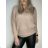 Damen-Langarmpullover (uni s / m) ITALIAN FASHION TM922STAR braun M / L