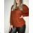 Damen-Langarmpullover (uni s / m) ITALIAN FASHION TM922STAR braun M / L