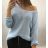Damen-Langarmpullover (uni s / m) ITALIAN FASHION TM922STAR braun M / L