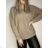 Damen-Langarmpullover (uni s / m) ITALIAN FASHION TM922STAR braun M / L