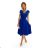 381-3 LINDA - Chiffonkleid mit Spitzenausschnitt - Königsblau
