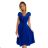 381-3 LINDA - Chiffonkleid mit Spitzenausschnitt - Königsblau