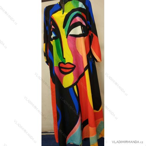 Šaty dlouhé dlouhý rukáv dámské (S/M ONE SIZE) ITALSKÁ MÓDA IMPMM22903400085