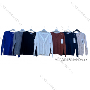 Langärmliger Pullover mit schmalen Knöpfen für Damen (Einheitsgröße S/M) ITALIAN FASHION IMD22668