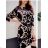 Elegantes langärmliges Damenkleid mit Gürtel (S/M/L ONE SIZE) ITALIAN FASHION IMWB22247