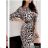 Elegantes langärmliges Damenkleid mit Gürtel (S/M/L ONE SIZE) ITALIAN FASHION IMWB22247
