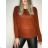 Damen-Langarmpullover (uni s / m) ITALIAN FASHION TM922STAR braun M / L