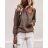 Damen-Langarmpullover (uni s / m) ITALIAN FASHION TM922STAR braun M / L