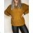 Damen-Langarmpullover (uni s / m) ITALIAN FASHION TM922STAR braun M / L