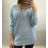 Damen-Langarmpullover (uni s / m) ITALIAN FASHION TM922STAR braun M / L