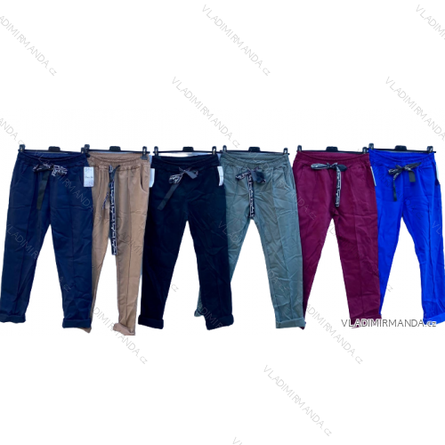 Kalhoty strečové dlouhé dámské (S/M ONE SIZE) ITALSKÁ MÓDA IMD22737
