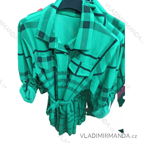 Šaty košilové dlouhý rukáv dámské (S/M ONE SIZE) ITALSKÁ MÓDA IMBM22WEST