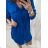 Kleid - Tunika lange Ärmel kurze Ärmel (uni xl- 3xl) ITALIENISCHE Mode IMC22LENA L / XL königsblau
