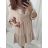 Šaty oversize elegantní 3/4 rukáv dámské (L/XL ONE SIZE) ITALSKÁ MÓDA IMD21560