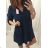 Šaty oversize elegantní 3/4 rukáv dámské (L/XL ONE SIZE) ITALSKÁ MÓDA IMD21560