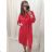 Kleid mit 3/4 Ärmeltasche für Damen (uni sl) ITALIAN Fashion IMWD20527 L / XL hellbraun