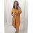 Kleid mit 3/4 Ärmeltasche für Damen (uni sl) ITALIAN Fashion IMWD20527 L / XL hellbraun