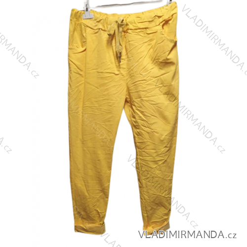 Klassisches Kurzarmkleid Damen (uni s-l) ITALIENISCHES MODA IMC20206 M / L Gelb