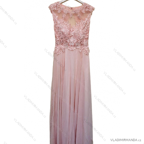 Šaty společenské elegantní bez rukávu dlouhé plesové dámské (S/M ONE SIZE) ITALSKÁ MÓDA IMM22PL19801DL