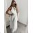 Langes, elegantes, ärmelloses Partykleid für Damen (Einheitsgröße S/M) ITALIAN FASHION IMM22FS52701 S/M weiß