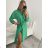 Šaty košilové dlouhý rukáv dámské (S/M ONE SIZE) ITALSKÁ MÓDA IMWB22192 L / XL weiß