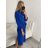 Šaty košilové dlouhý rukáv dámské (S/M ONE SIZE) ITALSKÁ MÓDA IMWB22192 L / XL weiß