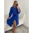 Šaty košilové dlouhý rukáv dámské (S/M ONE SIZE) ITALSKÁ MÓDA IMWB22192 L / XL weiß