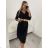 Langärmliges Damenkleid mit Gürtel (L/XL/2XL, EINZELGRÖSSE) ITALIAN FASHION IMPSH246060, Grün, Khaki, S/M