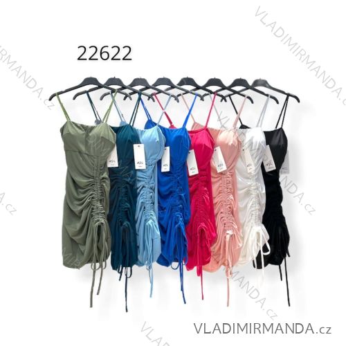 Šaty elegantní na ramínka dámské (S/M ONE SIZE) ITALSKÁ MÓDA IMPHD2221085-2