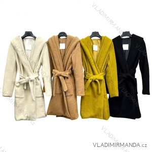 Kabát podzimní koženkový dlouhý rukáv dámský (S/M ONE SIZE) ITALSKÁ MÓDA IMPLM2255500