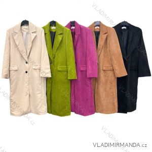 Kabát podzimní koženkový dlouhý rukáv dámský (S/M ONE SIZE) ITALSKÁ MÓDA IMPLM2255500