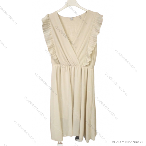 Šaty letní na ramínka dámské (S/M ONE SIZE) ITALSKÁ MÓDA IMPBB22B21841 béžová S/M