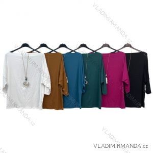 Damen Langarm Tunika/T-Shirt mit Anhänger (S/M ONE SIZE) ITALIAN FASHION IMPLM22220000055