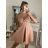 Elegantes eiskaltes langes trägerloses Kleid für Damen (S / M ONE SIZE) ITALIAN FASHION IMM22921 altrosa S/M