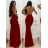 Elegantes langes Damenkleid mit Trägern (S/M ONE SIZE) ITALIAN FASHION IMM22LS9714 rot S/M