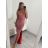 Šaty elegantní dlouhé bez rukávu dámské (S/M ONE SIZE) ITALSKá MóDA IMM22LS24047 starorůžová S/M