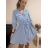 Sommerkleid mit langem Hemd und kurzen Ärmeln für Damen (S / M ONE SIZE) ITALIAN FASHION IMWB222483