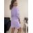 Sommerkleid mit langem Hemd und kurzen Ärmeln für Damen (S / M ONE SIZE) ITALIAN FASHION IMWB222483