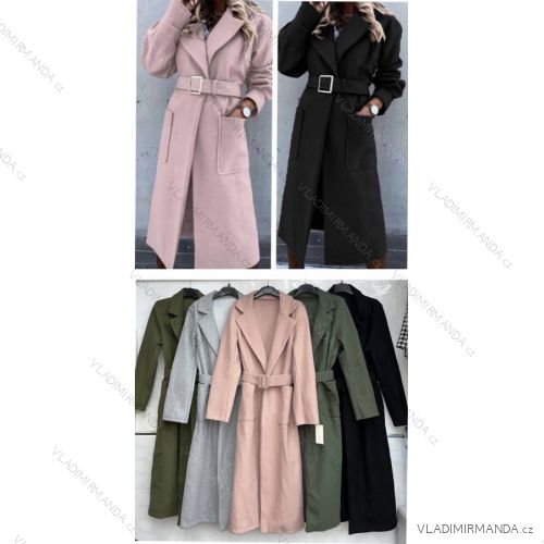 Kabát flaušový dlouhý rukáv dámský (S-XL) ITALSKÁ MÓDA IMWC223363