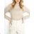 Damenpullover Langarm (s-xl) ITALIENISCHE MODE Tričko řádkové úpletové s rolákem dlouhý rukáv dámské (S/M ONE SIZE) ITALSKÁ MÓDA IMWGB223385