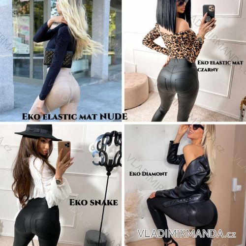 Legíny koženkové push up dlouhé dámské (XS-S-M-L) POLSKÁ MÓDA MAJ22028