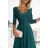 309-5 AMBER elegantes langes Spitzenkleid mit Ausschnitt - grün