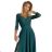 309-5 AMBER elegantes langes Spitzenkleid mit Ausschnitt - grün