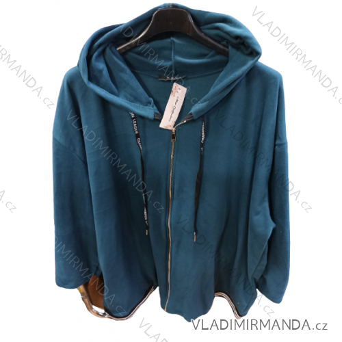 Samt-Hoodie für Damen (L/XL ONE SIZE) ITALIAN FASHION IM422844